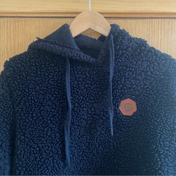 SUN DIEGO • Black Teddy Bear High Loft Hoodie - S - Picture 3 of 12